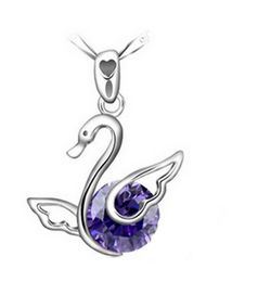 SS11040 S925 серебряное лебедь Любовь ожерелье